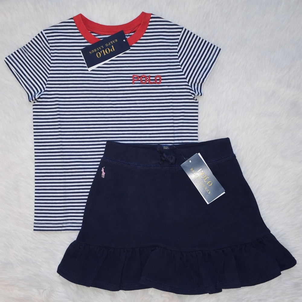 Polo by Ralph Lauren Navy and White Kids Matching Set